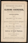 Richmond College. Closing Exercises. Programme - 1873