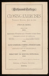 Richmond College. Closing Exercises. Programme - 1875