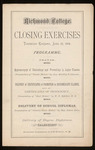 Richmond College. Closing Exercises. Programme - 1876