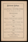Richmond College. Closing Exercises. Programme - 1878