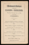 Richmond College. Closing Exercises. Programme - 1879