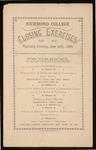 Richmond College. Closing Exercises. Programme - 1889