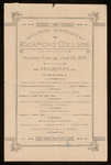 Closing Exercises - Richmond College - Programme - 1892