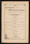 Closing Exercises - Richmond College Program - 1894