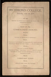 Richmond College Commencement Exercises - Program - 1897