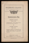 Richmond College Commencement Day Program - 1909