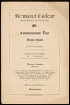 Richmond College Commencement Day Program - 1914