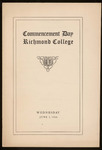 Commencement Day - Richmond College - Program, 1916