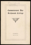 Commencement Day Richmond College Program - 1918