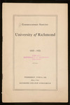 Commencement Exercises of the University of Richmond - 1921