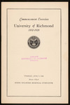 Commencement Exerciese University of Richmond Program - 1928