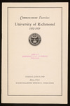 Commencement Exercises University of Richmond Program - 1929