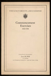 The University of Richmond Commencement Exercises Program - 1930
