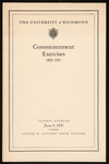 The University of Richmond Commencement Exercises Program - 1931