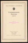The University of Richmond Commencement Exercises Program - 1932