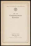 The University of Richmond Commencement Exercises Program - 1934