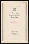 The University of Richmond Commencement Exercises Program - 1935