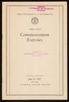The University of Richmond Commencement Exercises Program - 1937