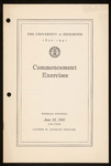 The University of Richmond Commencement Exercises Program - 1941