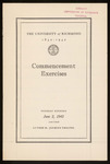 The University of Richmond Commencement Exercises Program - 1941
