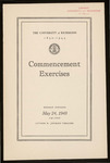 The University of Richmond Commencement Exercises Program - 1943