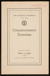 The University of Richmond Commencement Exercises Program - 1945