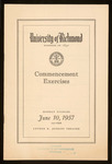 University of Richmond Commencement Exercises Program - 1957