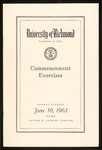 University of Richmond Commencement Exercises Program - 1963
