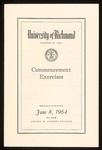 University of Richmond Commencement Exercises Program - 1964