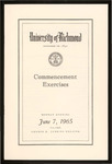 University of Richmond Commencement Exercises Program - 1965