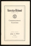 University of Richmond Commencement Exercises Program - 1968