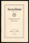 University of Richmond Commencement Exercises Program - 1970