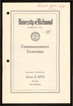 University of Richmond Commencement Exercises Program - 1972