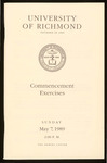 University of Richmond Commencement Exercises Program - 1989