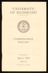University of Richmond Commencement Exercises Program - 1990
