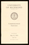 University of Richmond Commencement Exercises Program - 1991