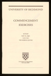 University of Richmond Commencement Exercises Program - 1992