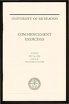 University of Richmond Commencement Exercises Program - 1995