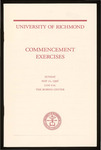 University of Richmond Commencement Exercises Program - 1996