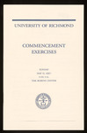 University of Richmond Commencement Exercises Program - 1997