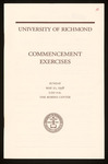 University of Richmond Commencement Exercises Program - 1998