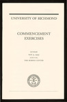 University of Richmond Commencement Exercises Program - 1999