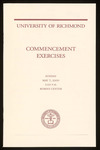 University of Richmond Commencement Exercises Program - 2000