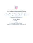 2016 Faculty Accomplishments Reception by University of Richmond