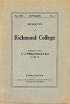 Bulletin of Richmond College: Catalogue of the Law School for 1920-1921