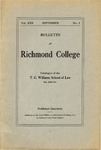 Bulletin of Richmond College: Catalogue of the Law School for 1920-1921 by University of Richmond