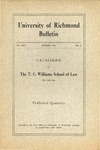 University of Richmond Bulletin: Catalogue of The T.C. Williams School of Law for 1923-1924 by University of Richmond