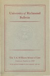 University of Richmond Bulletin: T.C. Williams School of Law Catalogue Number for 1950
