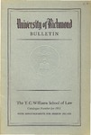 University of Richmond Bulletin: The T.C. Williams School of Law Catalogue Number for 1951 by University of Richmond