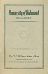 University of Richmond Bulletin: The T.C. Williams School of Law Catalogue Number for 1953